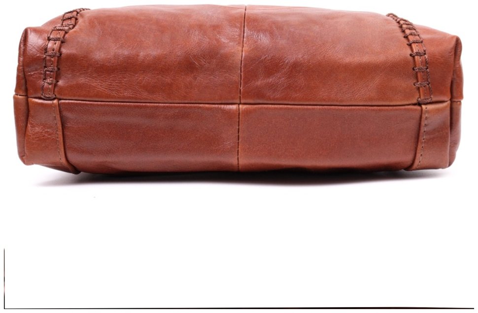 Светло-коричневая женская сумка среднего размера из натуральной кожи на плечо Vintage 2422566