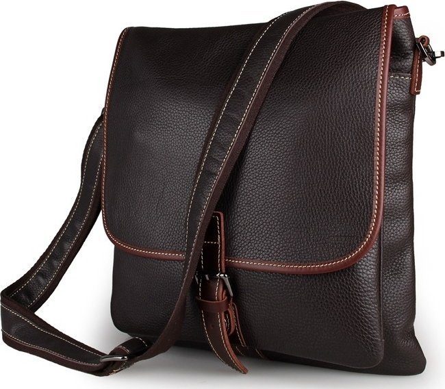 Вместительная наплечная сумка планшет из натуральной кожи VINTAGE STYLE (14257)