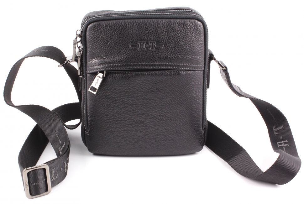 Вертикальная мужская наплечная сумка из натуральной кожи H.T Leather (10257)