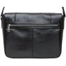 Кожаная мужская сумка-мессенджер черного цвета с отсеком для ноутбука 14 дюймов TARWA (19940) - 4