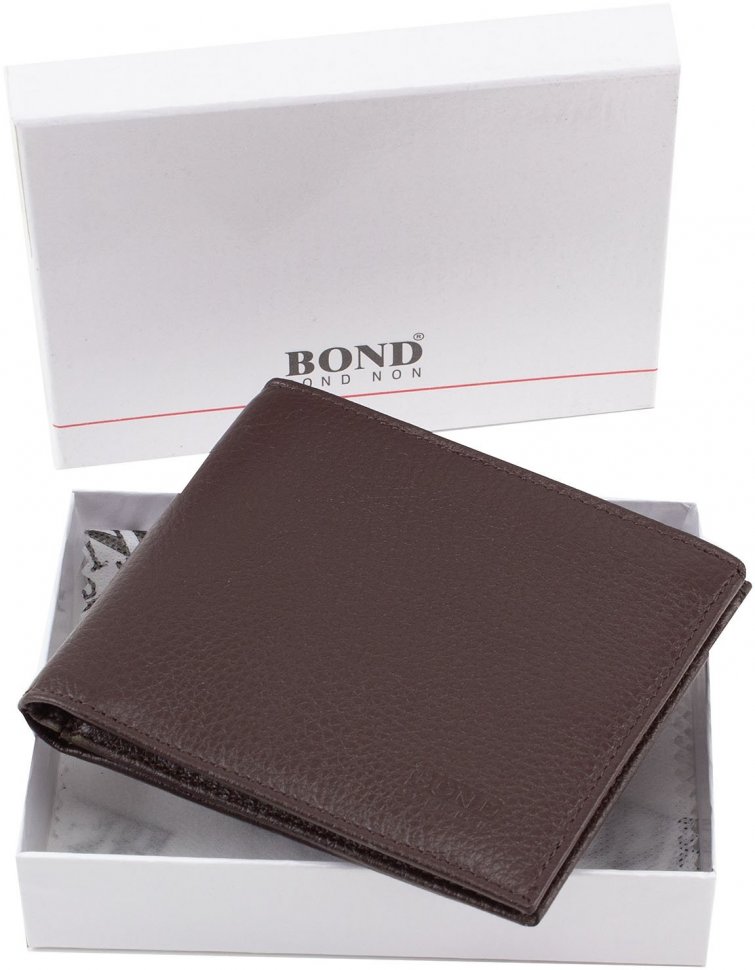 Кожаное портмоне коричневого цвета с ячейками для карт Bond Non (10654)