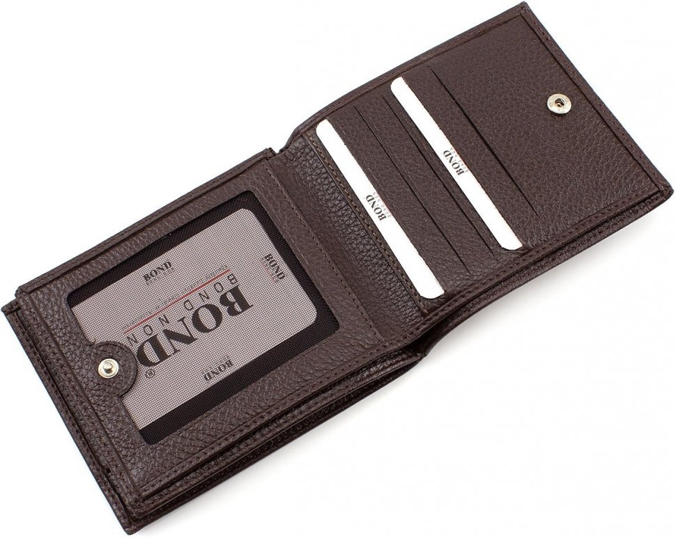 Кожаное портмоне коричневого цвета с ячейками для карт Bond Non (10654)
