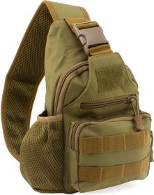 Качественная тактическая военная сумка через плечо в цвете хаки - MILITARY STYLE (21970)