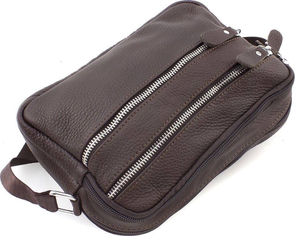 Бюджетная кожаная мужская сумка коричневого цвета из кожи флотар Leather Collection (39253920)