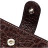 Коричневый мужской бумажник среднего размера из натуральной кожи с тиснением под крокодила BOND (2422003) - 3