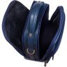 Темно-синяя мужская сумка-барсетка из фактурной кожи небольшого размера DESISAN (19111) - 6