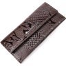 Коричневый женский кошелек из натуральной лаковой кожи под змею KARYA (2421006) - 1