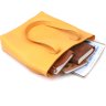 Крупная женская сумка-шоппер из натуральной кожи желтого цвета Shvigel (16358) - 5