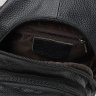 Недорогая кожаная мужская сумка-слинг из натуральной черной кожи Keizer (21409) - 6