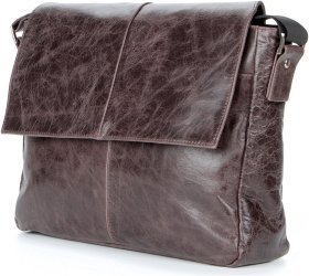 Мужская коричневая сумка-мессенджер из натуральной кожи в стиле винтаж SHVIGEL 2400799