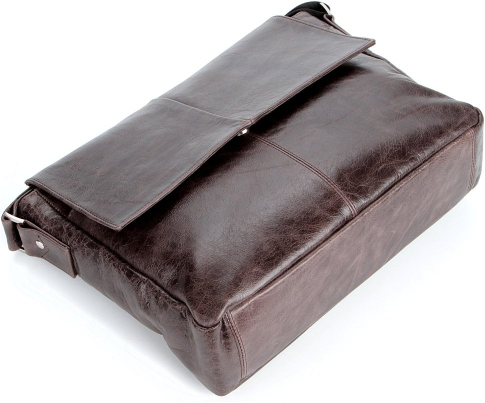 Мужская коричневая сумка-мессенджер из натуральной кожи в стиле винтаж SHVIGEL 2400799