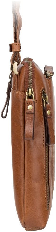 Светло-коричневая мужская сумка-планшет среднего размера из натуральной кожи Visconti Roy 68920