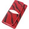 Большой женский кошелек красного цвета из кожи морского ската STINGRAY LEATHER (024-18536) - 1