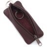 Компактная кожаная женская ключница марсалового цвета на молнии ST Leather 70821 - 2