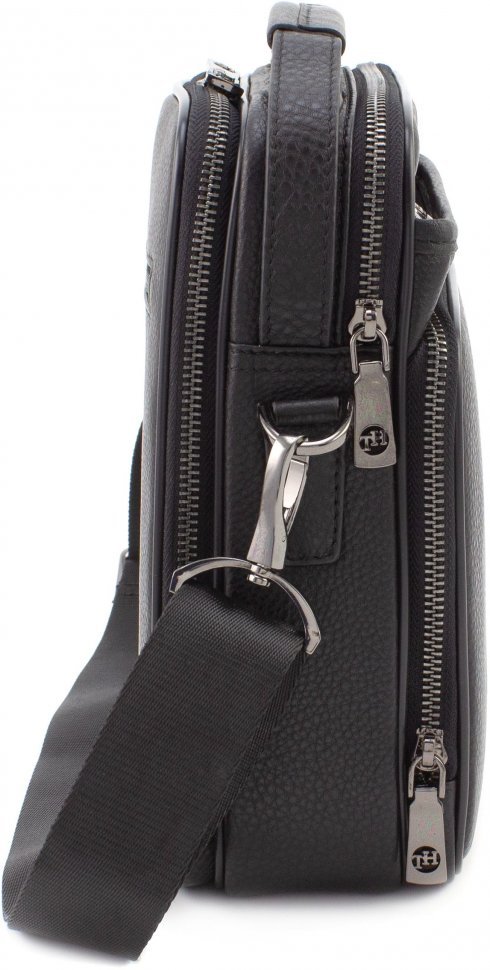 Мужская сумка-барсетка вертикального типа из натуральной кожи на двух молниях H.T Leather (10003)