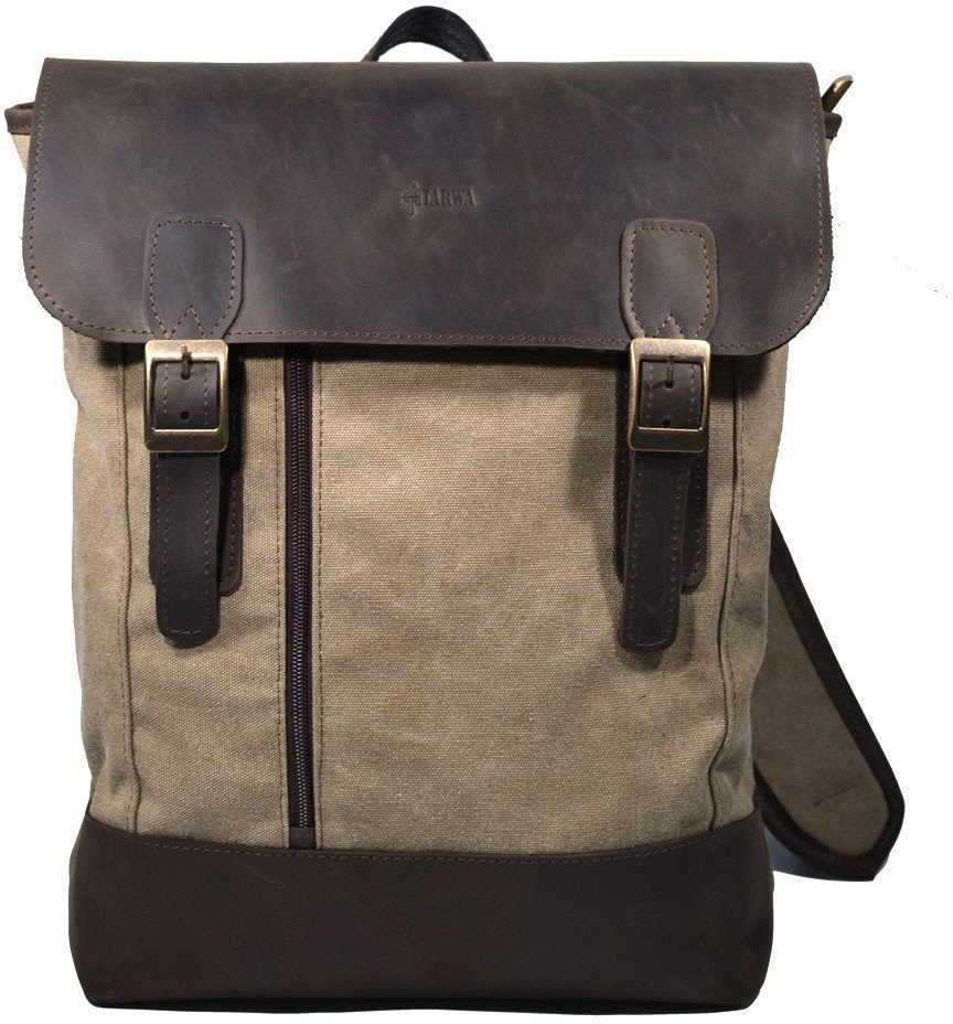 Городской рюкзак светло-коричневого цвета из плотного текстиля TARWA (19924)