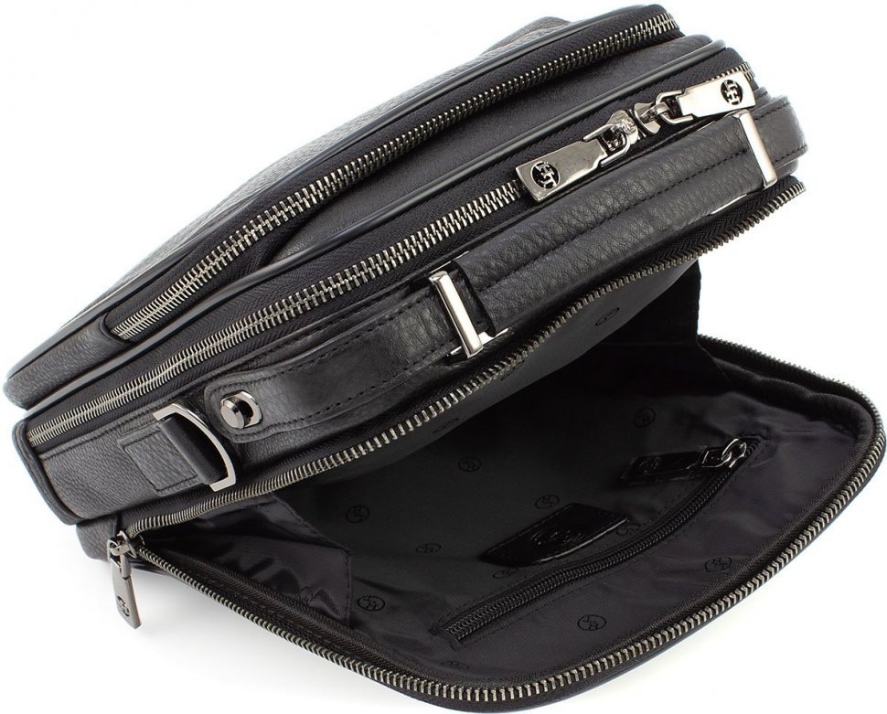 Вместительная сумка-барсетка из мягкой кожи флотар с ручкой для ладони H.T Leather (19464)