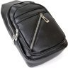Мужская сумка-рюкзак через плечо черного цвета из кожзаменителя Vintage (20504) - 4