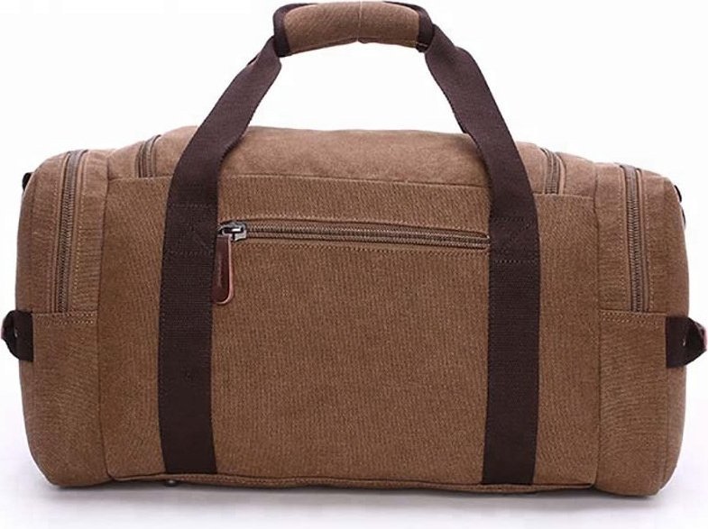 Дорожная сумка из текстиля коричневого цвета на молнии Vintage (20193)