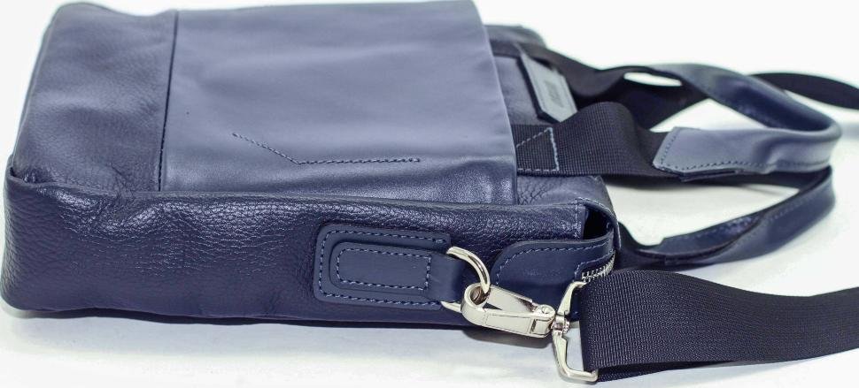 Синяя наплечная мужская сумка вертикального типа с ручками VATTO (11663)
