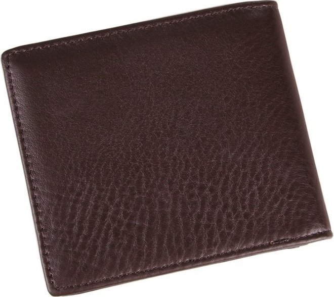 Коричневое мужское портмоне из фактурной кожи без застежки Vintage (2414367)