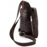 Кожаная мужская сумка-рюкзак с фактурой под крокодила KARYA (0819-57) - 3