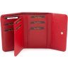 Красный женский кошелек тройного сложения из натуральной кожи Tony Bellucci (10838) - 2