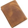 Рыжее повседневное мужское портмоне из винтажной кожи без фиксации KARYA (21900) - 3