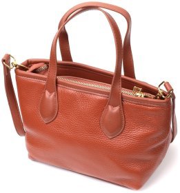 Коричневая женская сумка маленького размера из фактурной кожи Vintage 2422285