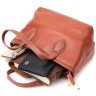 Коричневая женская сумка маленького размера из фактурной кожи Vintage 2422285 - 6