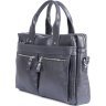 Темно-синяя мужская сумка под ноутбук до 14 дюймов из натуральной кожи флотар SHVIGEL (00976) - 2