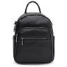 Женский кожаный рюкзак-сумка в классическом черном цвете Keizer 71522 - 1
