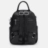 Женский кожаный рюкзак-сумка в классическом черном цвете Keizer 71522 - 3