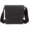 Повседневная мужская сумка черного цвета из винтажной кожи Grande Pelle (13283) - 4