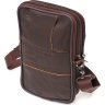 Маленькая мужская сумка из натуральной кожи коричневого цвета Vintage (2421488) - 2