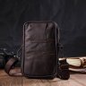 Маленькая мужская сумка из натуральной кожи коричневого цвета Vintage (2421488) - 7