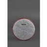 Круглая фетровая сумка с кожаными бордовыми вставками BlankNote Таблетка (12743) - 3