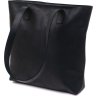 Черная женская сумка-шоппер большого размера из винтажной кожи Shvigel (16347) - 1