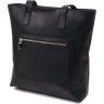Черная женская сумка-шоппер большого размера из винтажной кожи Shvigel (16347) - 2