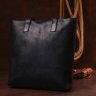 Черная женская сумка-шоппер большого размера из винтажной кожи Shvigel (16347) - 10