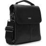 Мужская сумка-барсетка небольшого размера из гладкой кожи в черном цвете Ricco Grande (22077) - 1