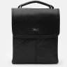 Мужская сумка-барсетка небольшого размера из гладкой кожи в черном цвете Ricco Grande (22077) - 2