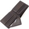 Мужское портмоне из винтажной кожи шоколадного оттенка на магнитах Grande Pelle 67822 - 5