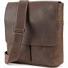 Мужская сумка на плечо из винтажной кожи коричневого цвета SHVIGEL (00998) - 1