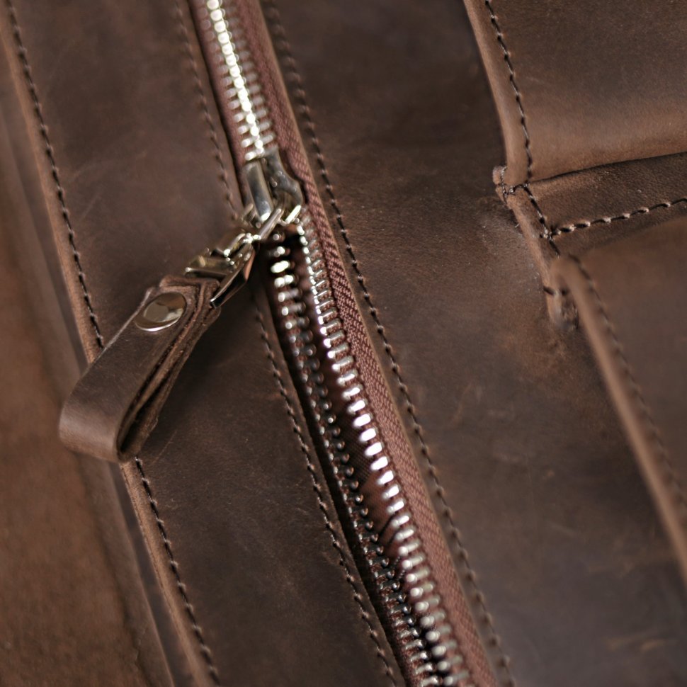 Мужская сумка на плечо из винтажной кожи коричневого цвета SHVIGEL (00998)