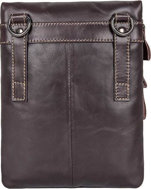 Плоская сумка планшет из натуральной кожи коричневого цвета VINTAGE STYLE (14554)