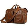 Шкіряна чоловіча сумка - рюкзак рудого кольору VINTAGE STYLE (14353) - 1