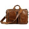 Кожаная мужская сумка - рюкзак рыжего цвета VINTAGE STYLE (14353) - 2