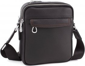 Кожаная наплечная сумка черного цвета Leather Collection (10210)