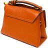 Элегантная маленькая женская сумка из натуральной кожи рыжего цвета Vintage (2422073) - 2